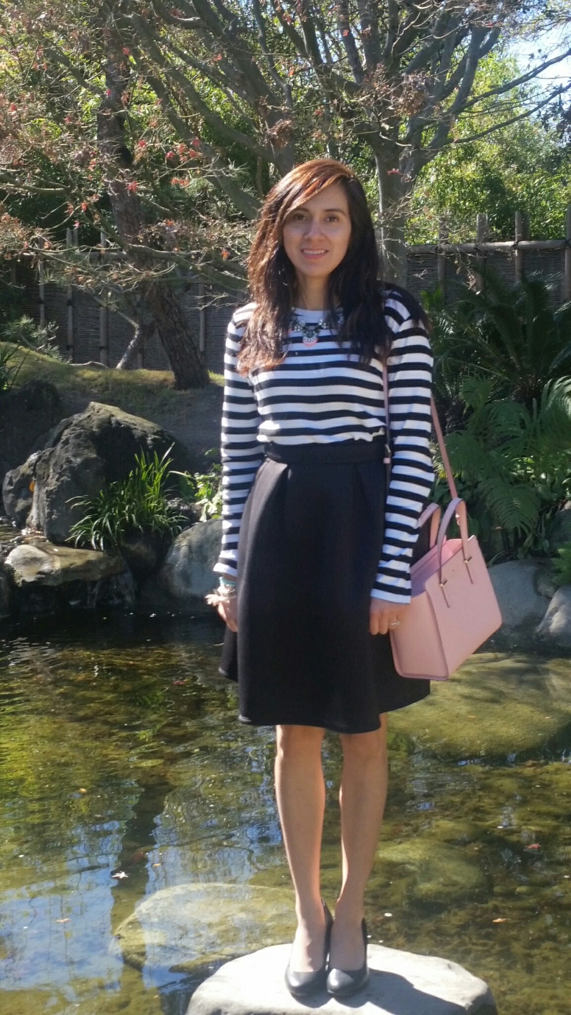 Black Circle Skirt, pops of pink, fashion blogger, shop my blog, kate spade bags