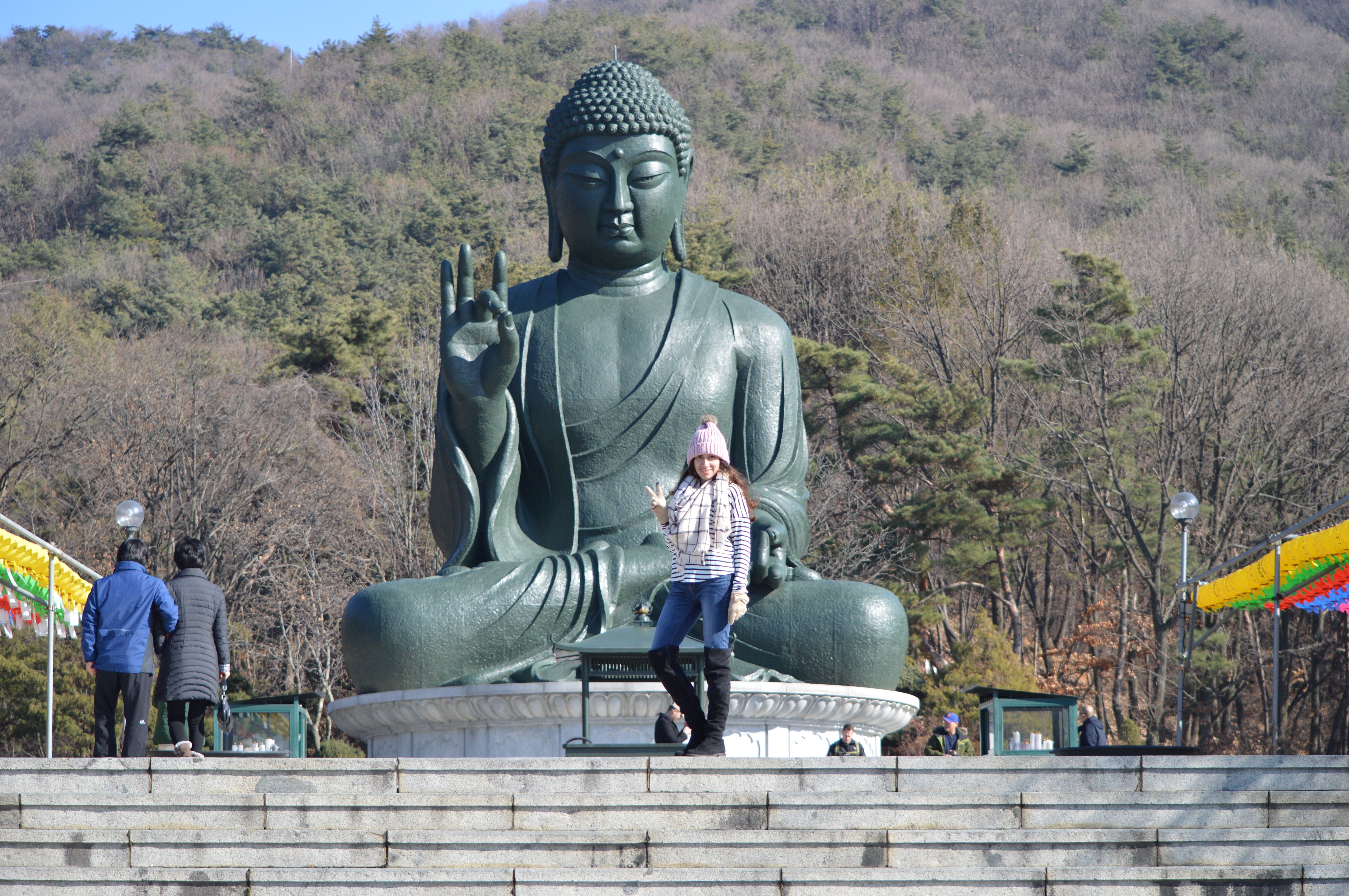 Choenan, South Korea, stipe shirt, fashion, fashion blogger, how to blog, south korea, why it is important to network, blogging, otk boots, fall style, girl clothes, women clothes, shopping, style, giant buddha, largest buddha statue 