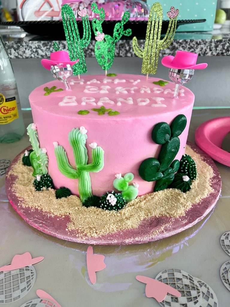 41st Birthday pink cake